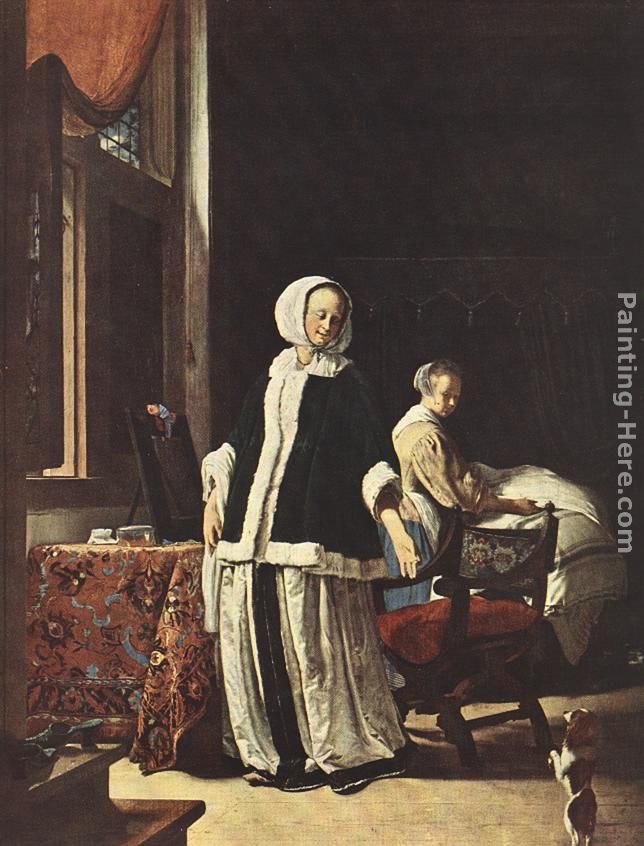 Young woman in the morning painting - Frans van Mieris Young woman in the morning art painting